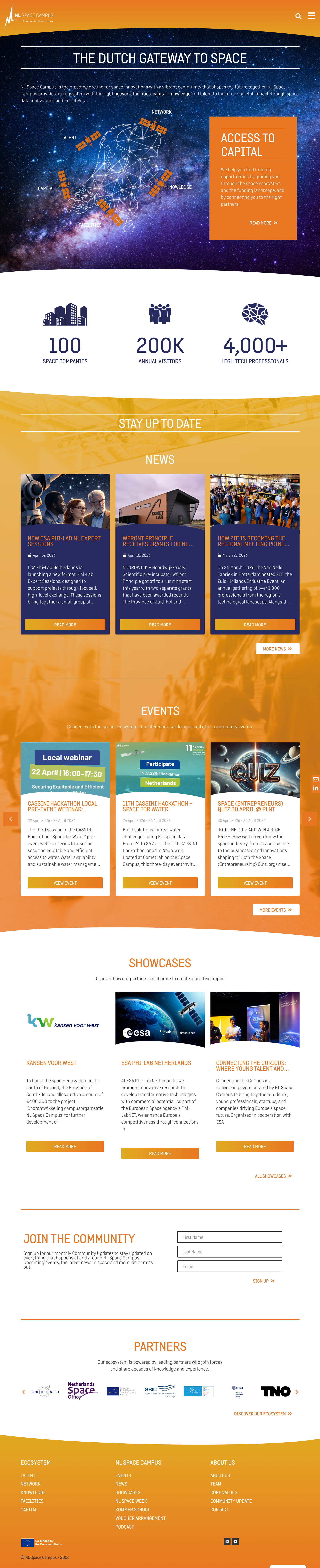 Maatwerk WordPress website voor NL Space Campus