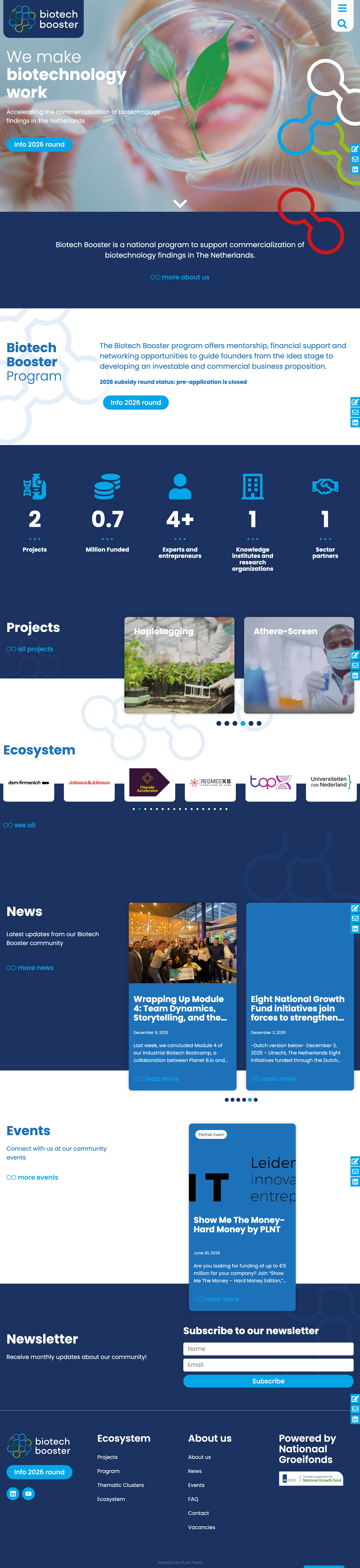 Geavanceerde Maatwerk WordPress website voor Biotech Booster in Leiden