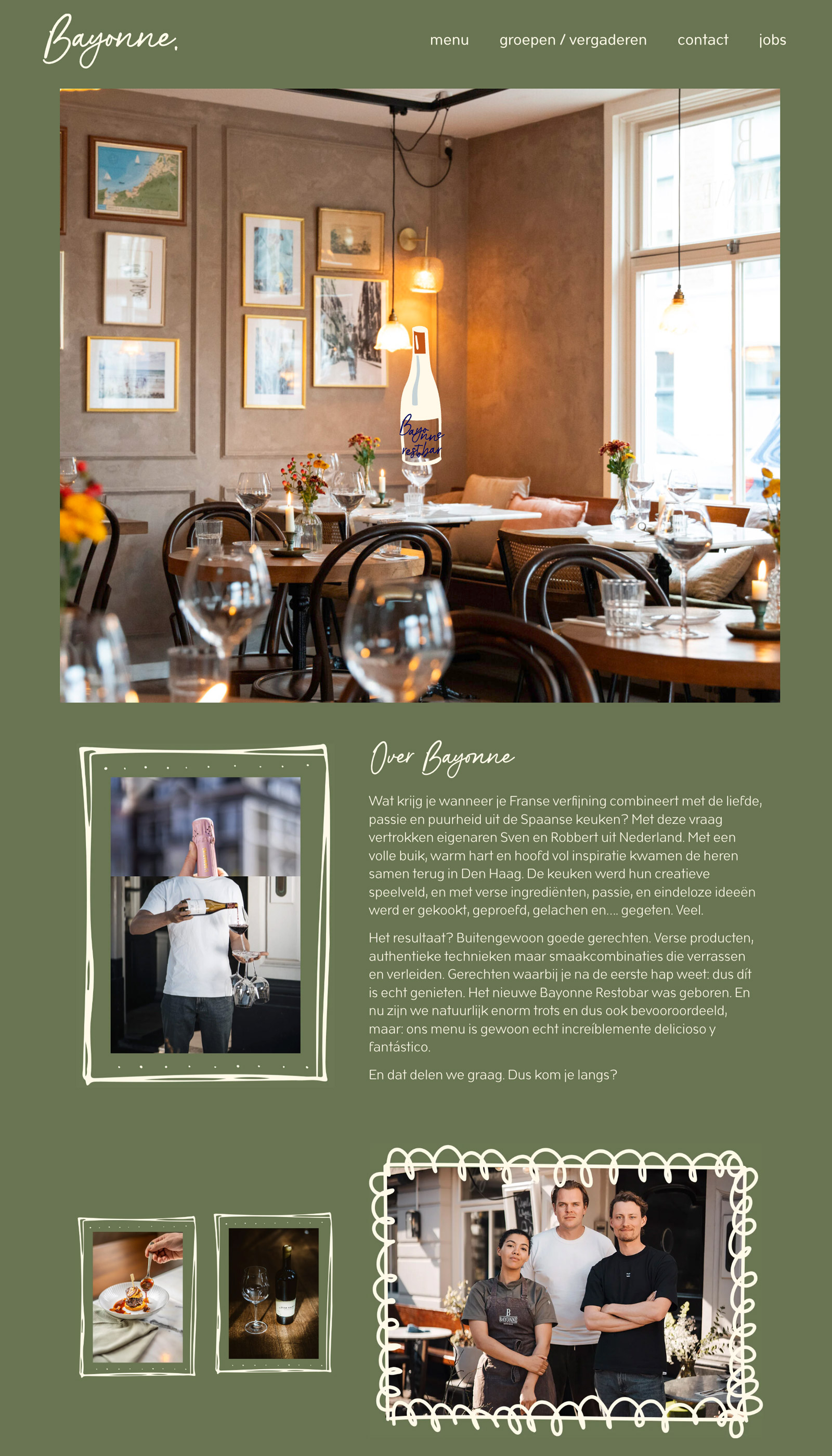 WordPress website voor Bayonne Restobar Den Haag
